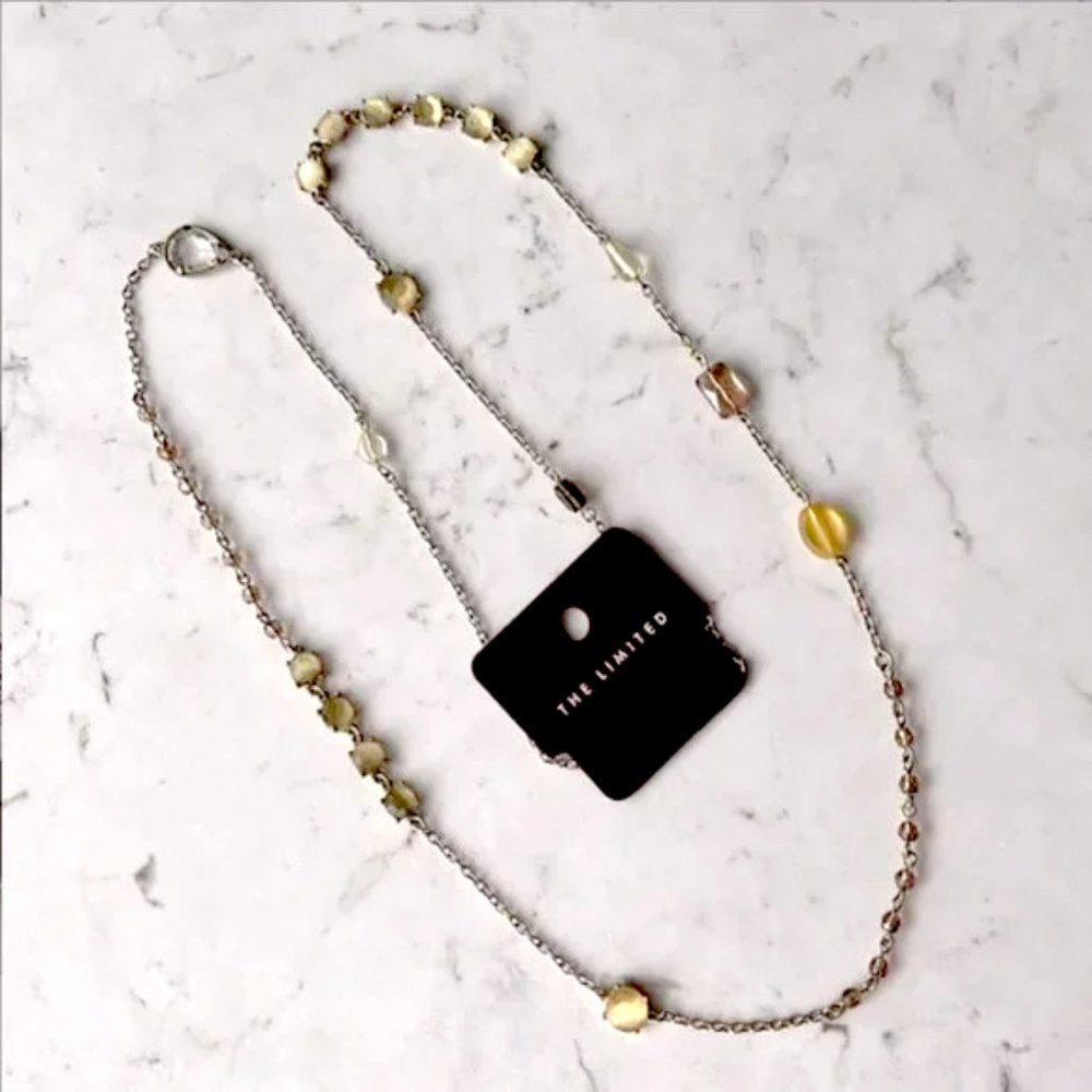 The Limited long gem necklace fun random casual design New Jewelry Yellow Pink